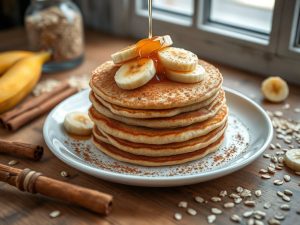 Panquecas Simples de Aveia com Banana e Canela