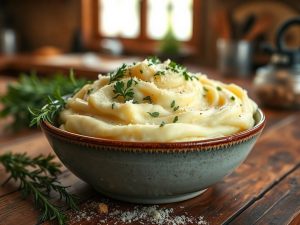 Purê de Batata Cremoso com Ervas e Queijo Parmesan