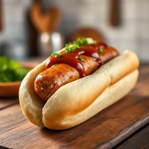 Cachorro Quente Low Carb com Salsicha de Frango e Molho Especial