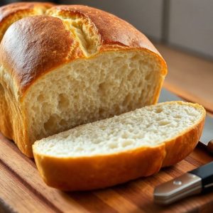 Pão de Forma Caseiro com Crosta Dourada e Interior Macio