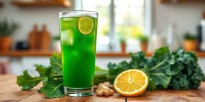 Suco de Couve Detox Refrescante com Limão e Gengibre