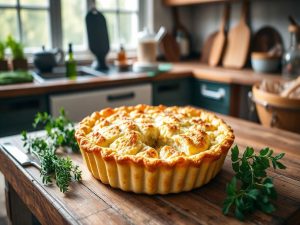 Torta de Sardinha Low Carb com Crosta de Couve-Flor