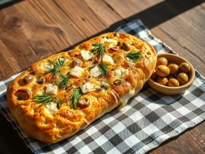 Focaccia Low Carb com Ervas e Queijo