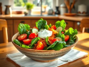 Salada Refrescante de Acelga com Molho de Iogurte