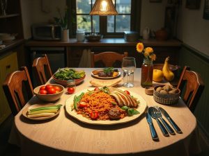 Arroz Vermelho com Legumes e Frango Grelhado