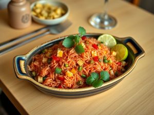 Arroz Vermelho à Brasileira com Legumes